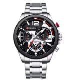 CURREN 8395 – Chronographe à Quartz en Acier Inoxydable, Design Tendance