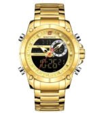 Naviforce NF9163 – Chronographe Analogique & Digital en Acier Doré